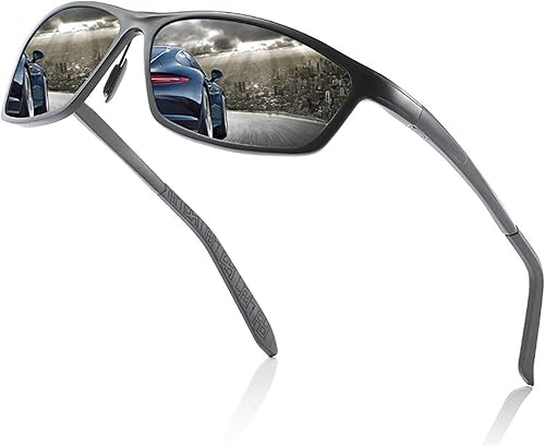 Gafas de sol deportivas de aluminio y magnesio para hombre, con estilo, protección de seguridad para conducción, no bifocales