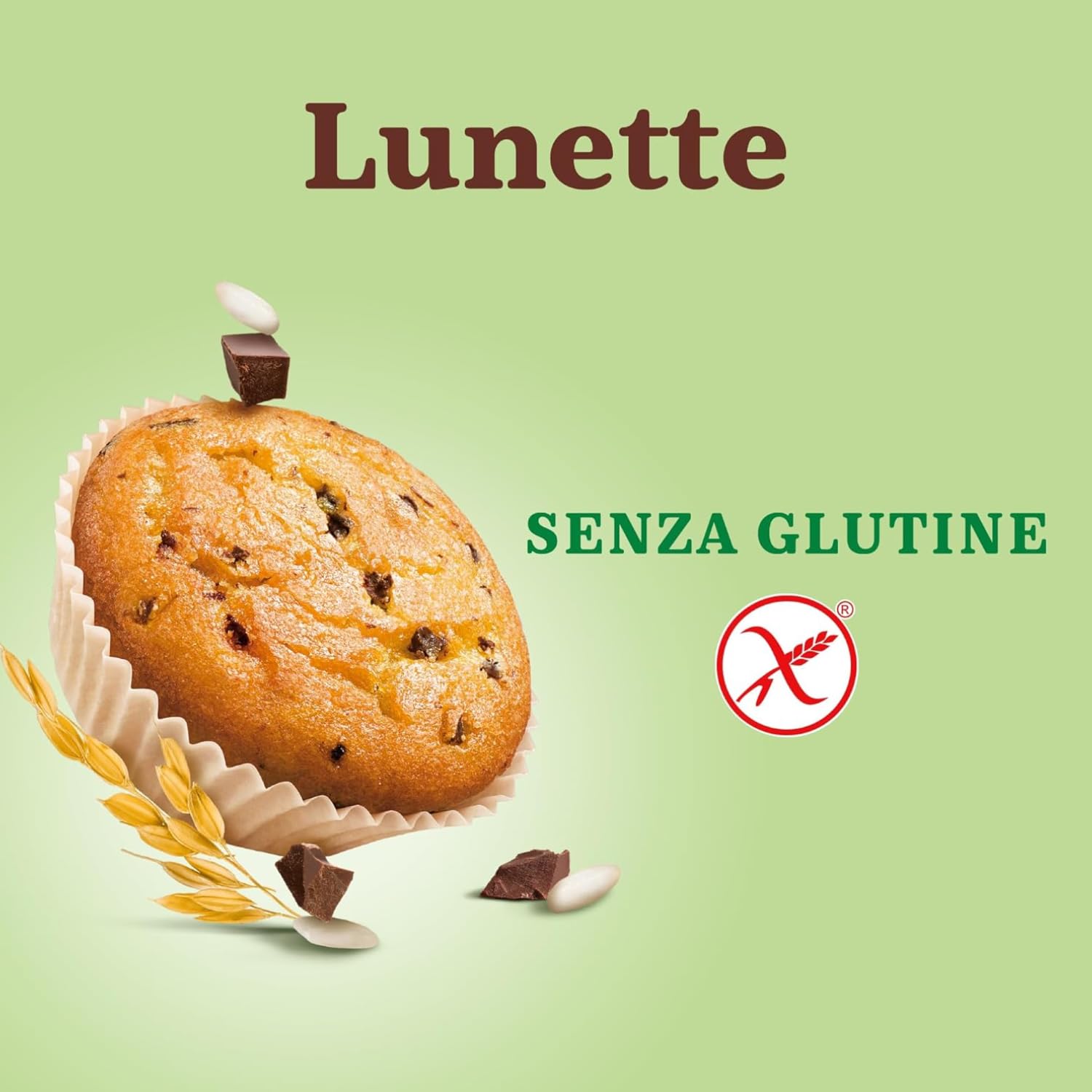 Tortine Senza Glutine con Farina Integrale di Riso e Gocce di Cioccolato, 140 g, Merendine Monoporzione Senza Olio di Palma per Colazione e Merenda, Confezione Multipla da 4/8/12 Pezzi (12 PEZZI)