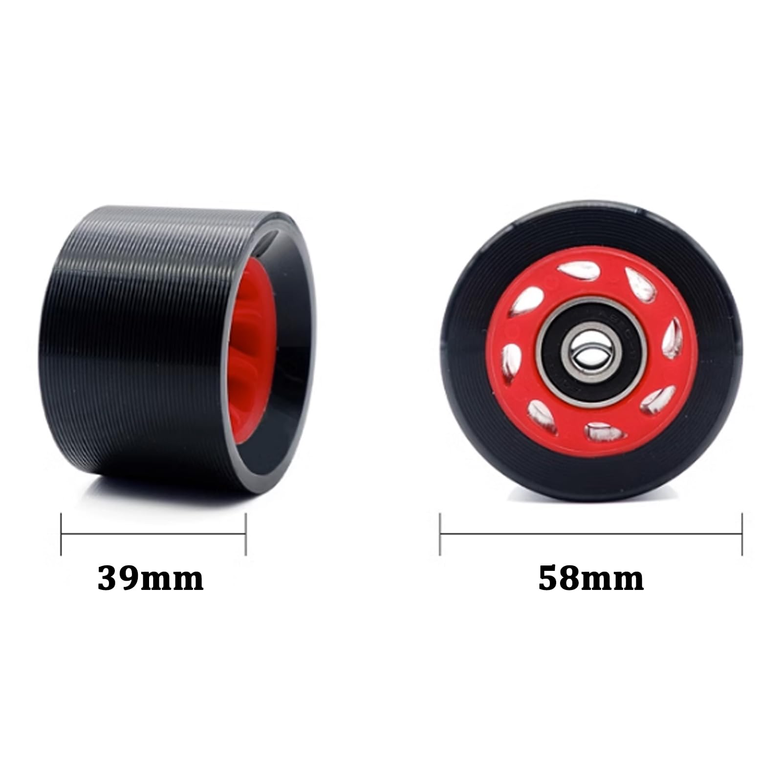 Roue de Remplacement pour Patins à Roues Alignées Lot de 8 roues de patins à roulettes 58 x 39 mm avec roulements, roues de patin 95A, roues intérieures ou extérieures pour patinage à double rangée e