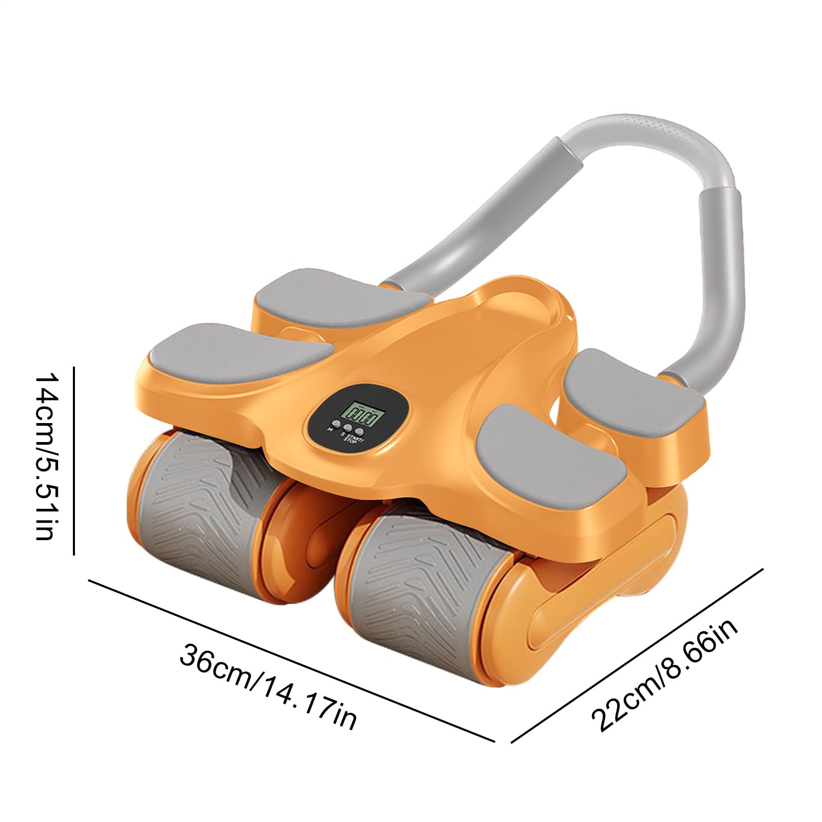 Rodillo para abdominales – Con rodillera y temporizador, equipo de entrenamiento, rodillo de rueda abdominal con soporte de codo, con soporte de codo para entrenamiento muscular central, entrenamiento