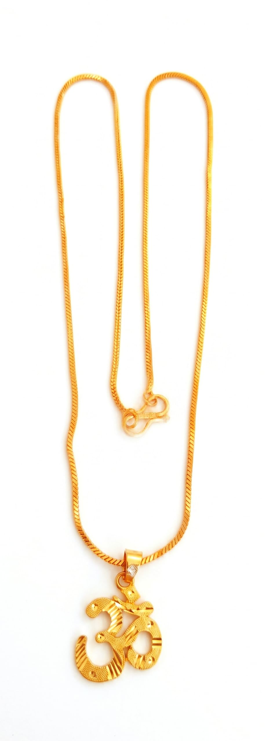 manohar 1 Gram Gold Plated Chain with Om Pendant-image-23