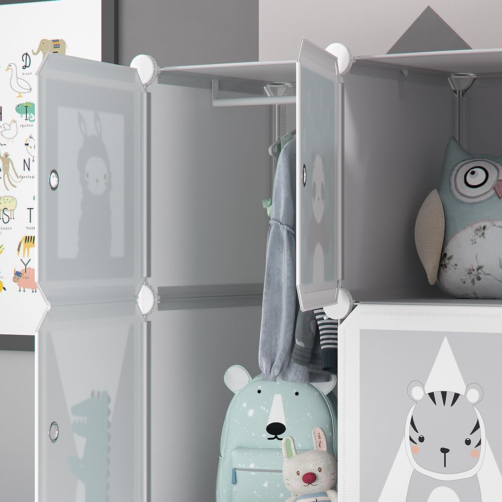 Vicco Étagère pour Enfants Andy, Gris, 74.5x110cm 6 Compartiments (Panda), Convient pour Le Rangement des Jouets et des vêtements