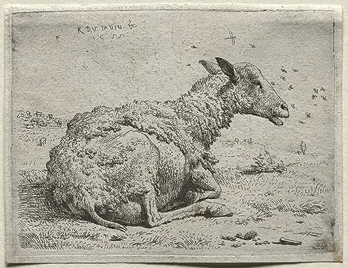 Toile artistique haut de gamme le mouton et les mouches Karel Dujardin 50x70