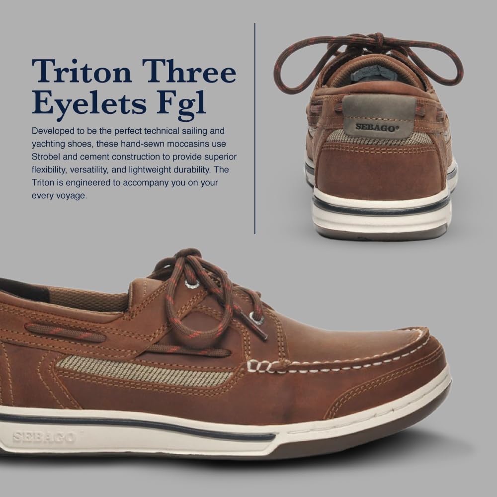 Sebago Triton Three Eye FGL, Scarpe da Barca Uomo