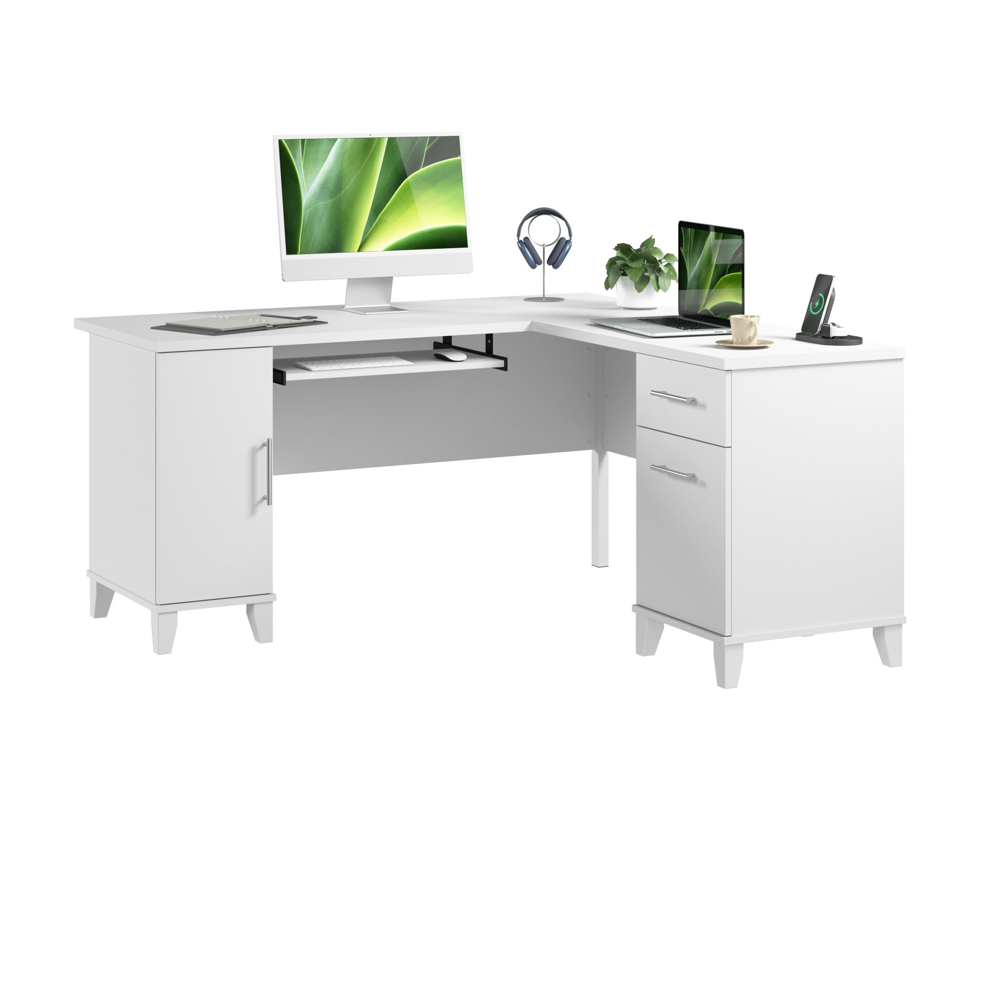 Amazon.com: Bush Home 60-Inch L-Shaped Desk with Storage, Corner