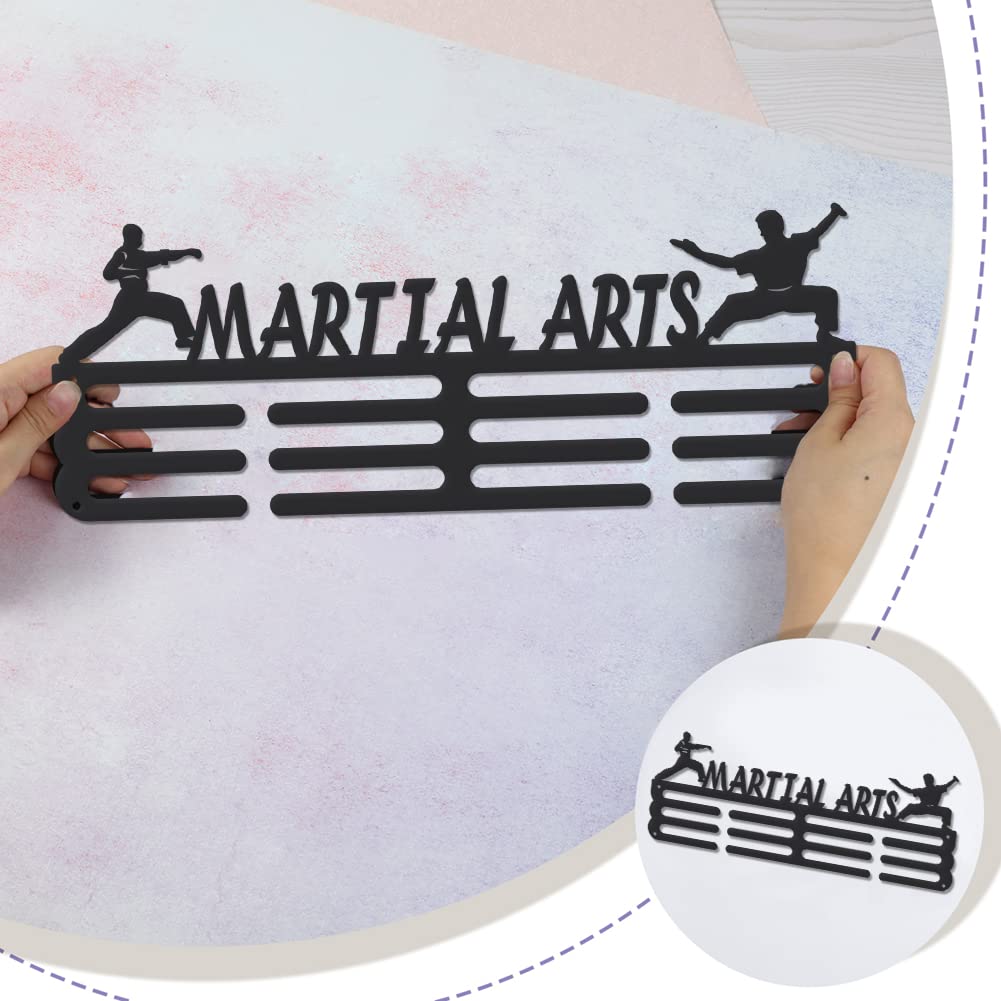 SUPERDANT Espositore per Medaglie per Arti Marziali Appendiabiti per Medaglie Kung Fu Cinese Ganci A Parete in Ferro per 60+ Medaglie Porta Trofei Premi Porta Nastro Sportivo Espositore
