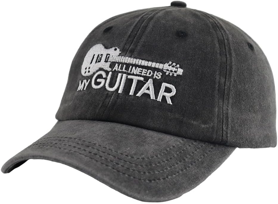 Unisex Guitar Accessories, Guitar Gifts for Men and Women Unique Denim Baseball Hat, Music Hat Guitar Gear Vintage Adjustable Cotton Dad Baseball Caps for Musicians Guitar Lovers - Image 2