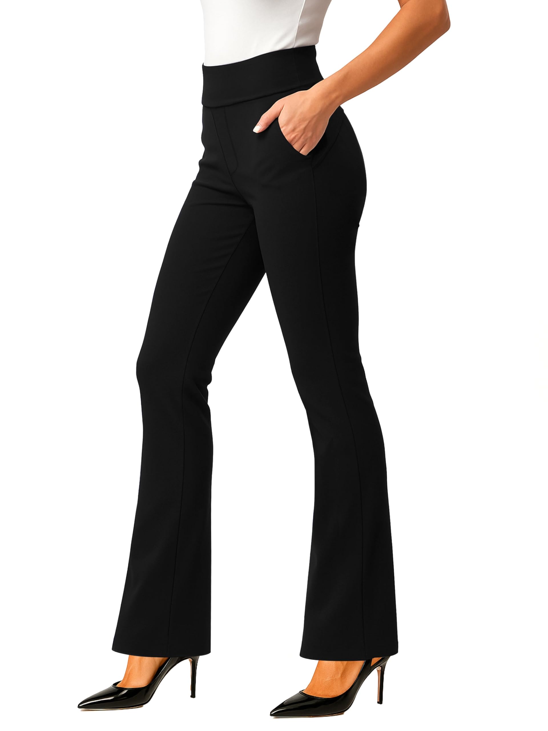 Conceited Stretch Slacks for Women - Wear to Work - Tummy Control - Slim Leg - Pockets -