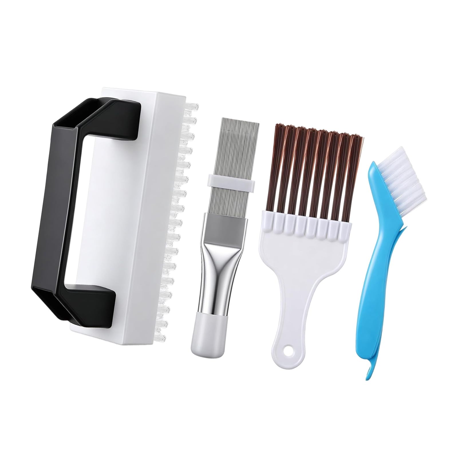 Pangboer Multicolor Ac Fin Comb Set With Coil Brush Tools, 4-Piece Condenser Upkeep Bundle For Bent Fins, Narrow Access Zones, Evaporator, Radiator, Refrigerator Care Ac Fin Comb Coil Brush Condenser Upkeep Evaporator