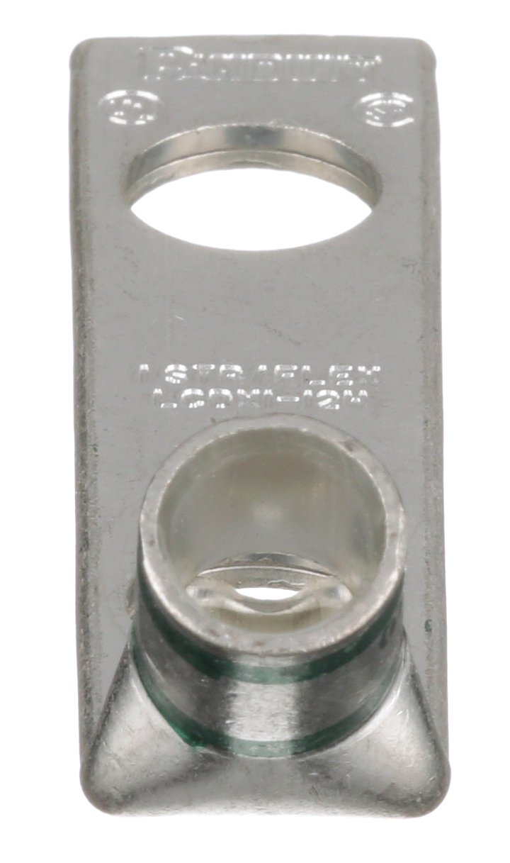 Panduit LCDX500-38DH-6 Flex Conductor Copper Compression Lug, 2 Hole, 500 kcmil Flex, 3/8-Inch Stud, 45° Bent Angle