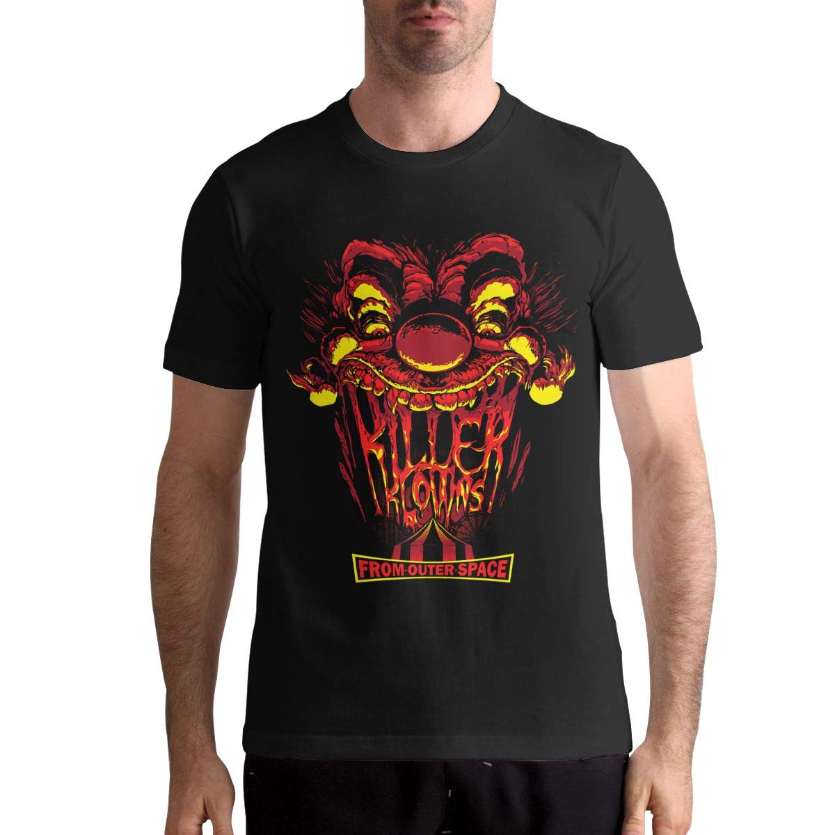 Killer Klowns from Outer Space Mans T Shirts Short Sleeve Tops Casual Comfort Cotton Shirt