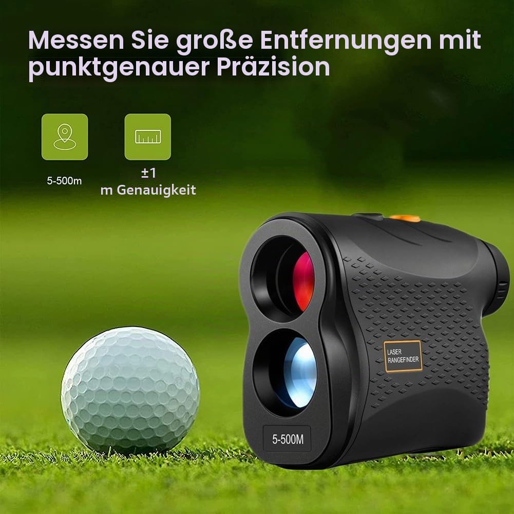 Golf-Entfernungsmesser 500 m, Digitaler Golf-Monokular-Entfernungsmesser, Entfernungsmesser, Jagd-Entfernungsmesser, für Bogenjagd mit Reichweite & Geschwindigkeitsmodus