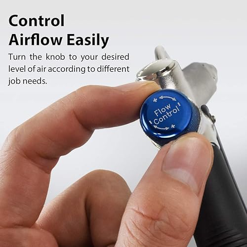 Miniatura 4 de FIRSTINFO - Pistola de aire de 2 vías con flujo de aire ajustable y boquilla extendida, boquilla extra corta y boquilla de punta pequeña de 5 piezas