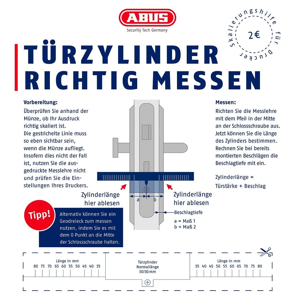 ABUS E60N1050 Demi-cylindre Profil européen (Import UK)