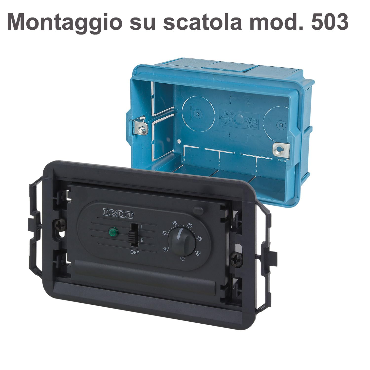 POLY POOL | PP1462.1 Termostato Ambiental electrónico empotrable de Pared Compatible con numerosas Placas comerciales, fácil de Instalar y de programar