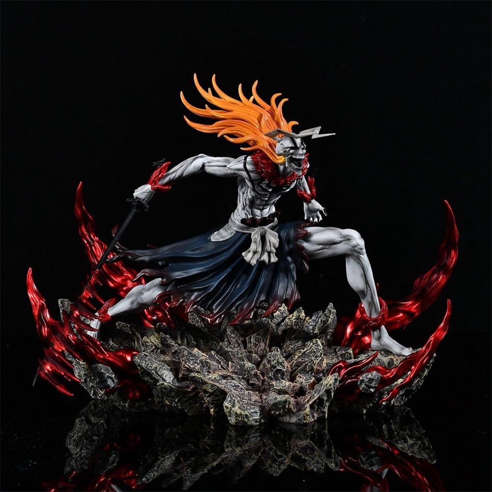 Figura di Ichigo Kurosaki Horned Ichigo Action Figure Anime Hollow Ichigo Figure con Base Modello, Posizione da Combattente Scultura con Base Articoli da Collezione Decorazione Regalo 23CM