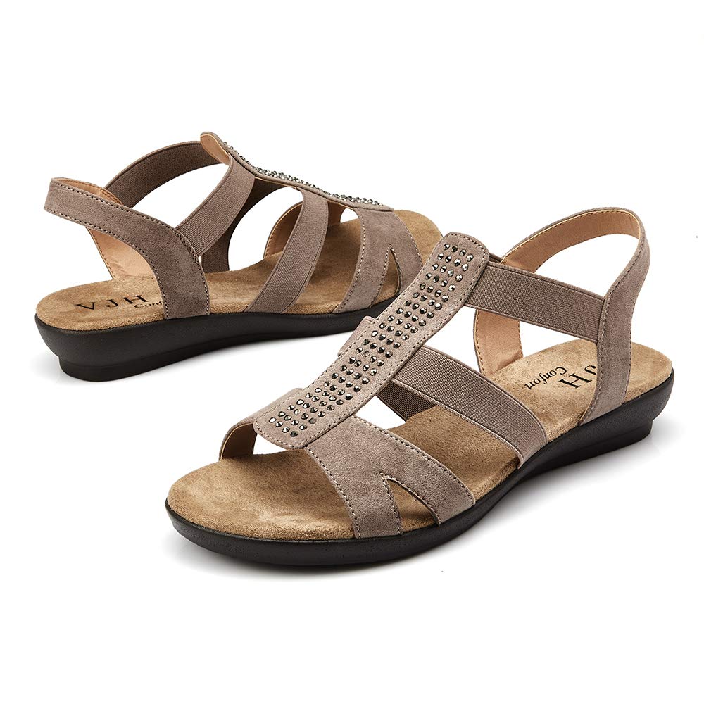 Brown Wide Fit Gladiator Sandals Uk Tan Leather-Look Footbed Mid