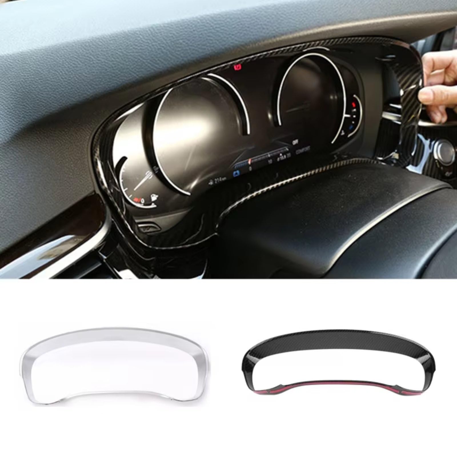 Innen Zierleisten Für 5 Series G30 2018-2022 Auto-Innenraum-Auto-Styling-Konsole Dashboard Tacho Rahmen Dekoration Abdeckung Trim(Carbon fiber style)