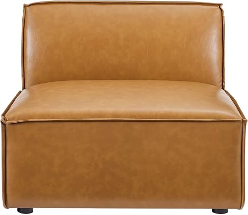 Miniatura 6 de Modway Restore - Sofá modular de cuero vegano, 82 x 164 x 28, marrón