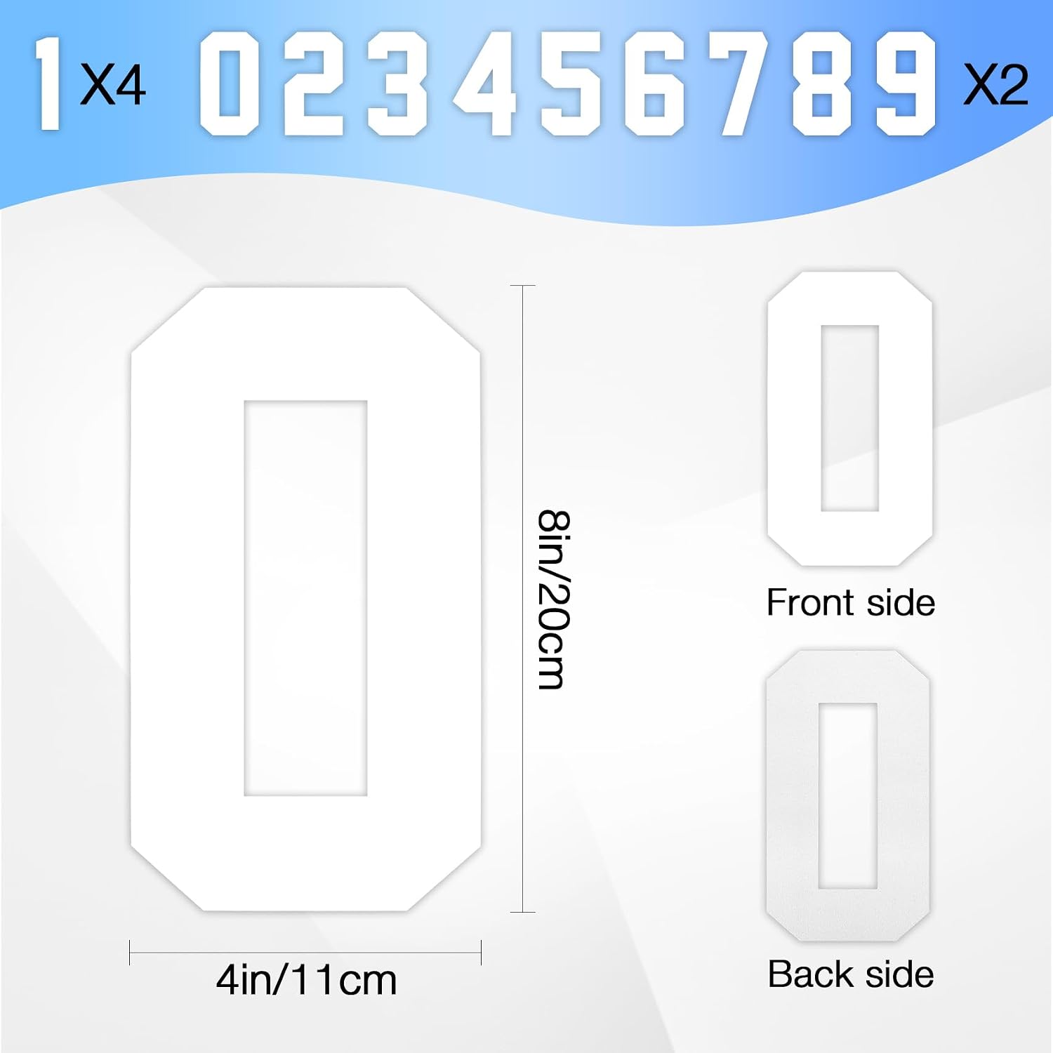 Iron on Numbers for Jersey,Heat Transfer White Number Stickers,22 Pcs 8 Inch 0-9 Iron on Transfers for Tshirts Clothing Football Baseball Basketball