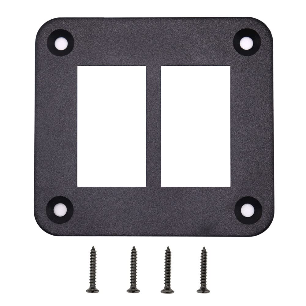 4 Way Rocker Switch Panel Housing Holder, Rocker Toggle Switch Panel Housing Bracket, Black Waterproof Anodized Aluminium Panel, with Screws for Car Marine Boat Truck RV SUV ATV UTV