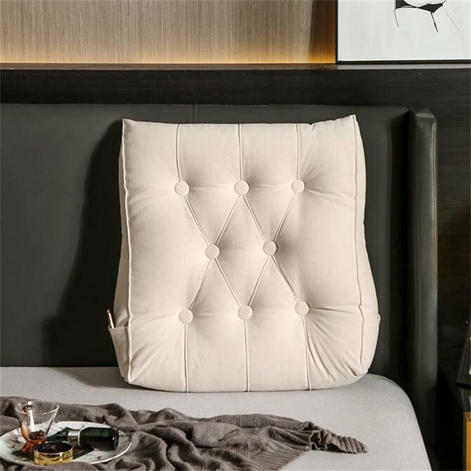 Full Size Headboard Bed Backboard Wedge Headboard for Home Bedroom Headboard Upholstered Headboard(Size:21.6"/55cm,Color:White)
