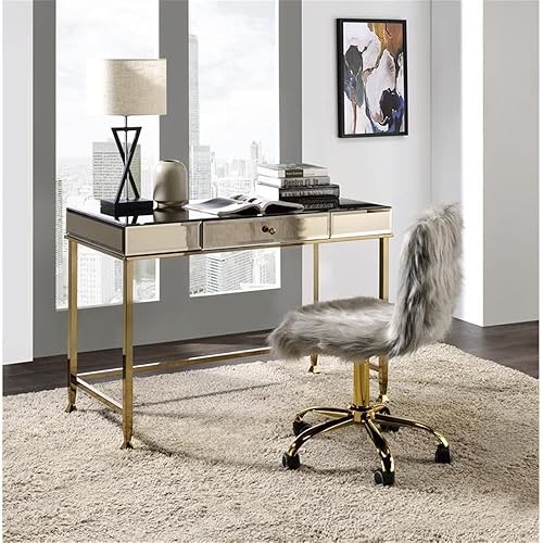 Miniatura 9 de Acme Canine - Escritorio rectangular de madera con espejo y cromado