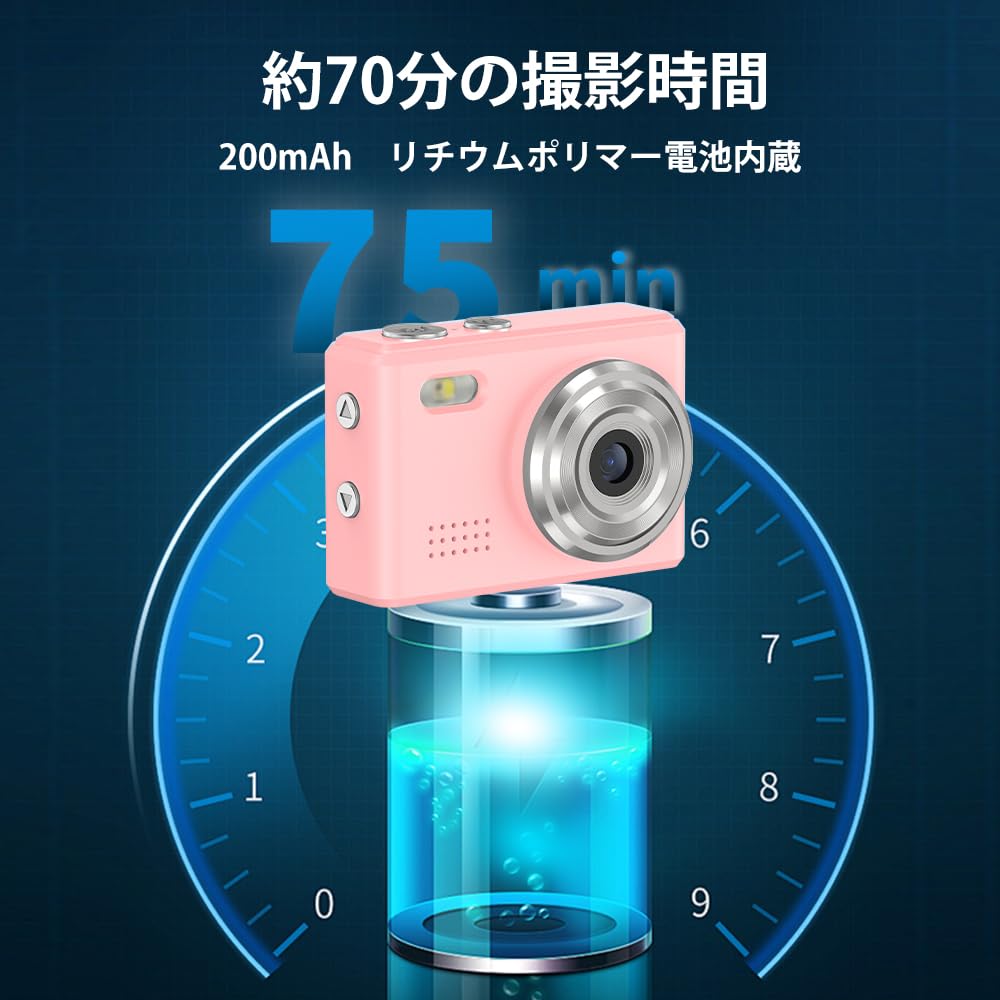 デジタルカメラ スマホに送れる Moledro | Amazon 充電式 デジカメ コンパクトカメラ デジタルカメラ⭐️MicroSDカード付き 4K WIFI デジカメ デジタルカメラ