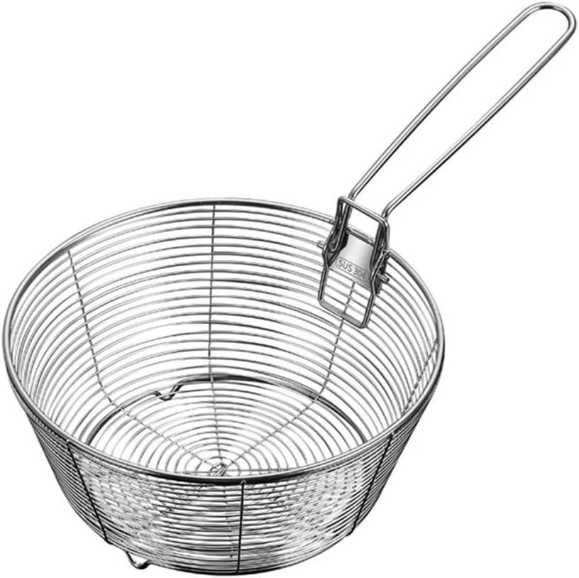 Foldable Fry Basket Strainer Non Stick Mesh Cooking Basket with Fine Bottom for Easy Frying and Straining(CH)