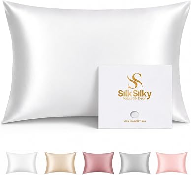 SilkSilky 100% Organic Mulberry Silk Pillow Cases for Hair & Skin King