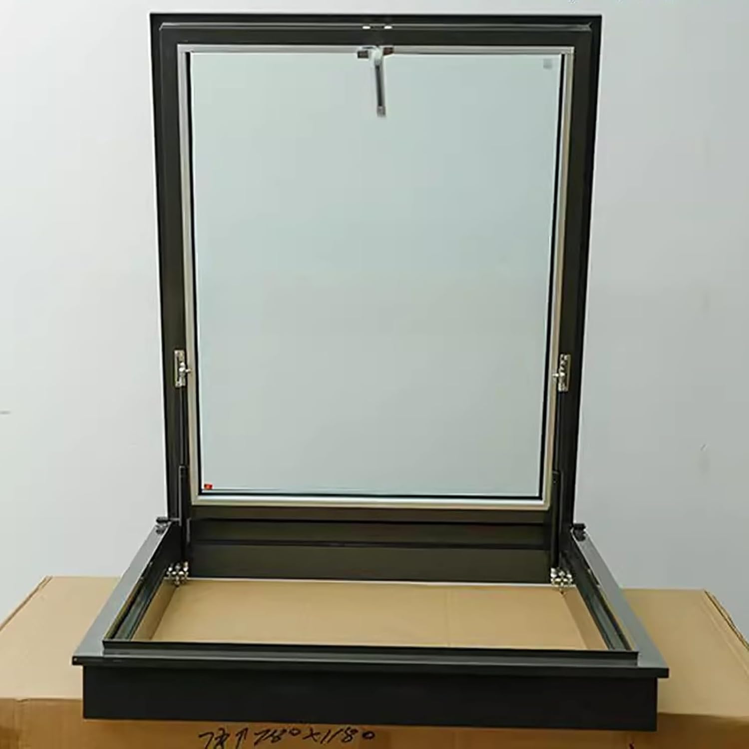 Skylight Roof Window - Double Layer Tempered Glass, Secure Access Hatch for Sunroom & Underground Lighting, 45° Angle, 68x68cm (26.8x26.8in) - Enhance Natural Light & Ventilation