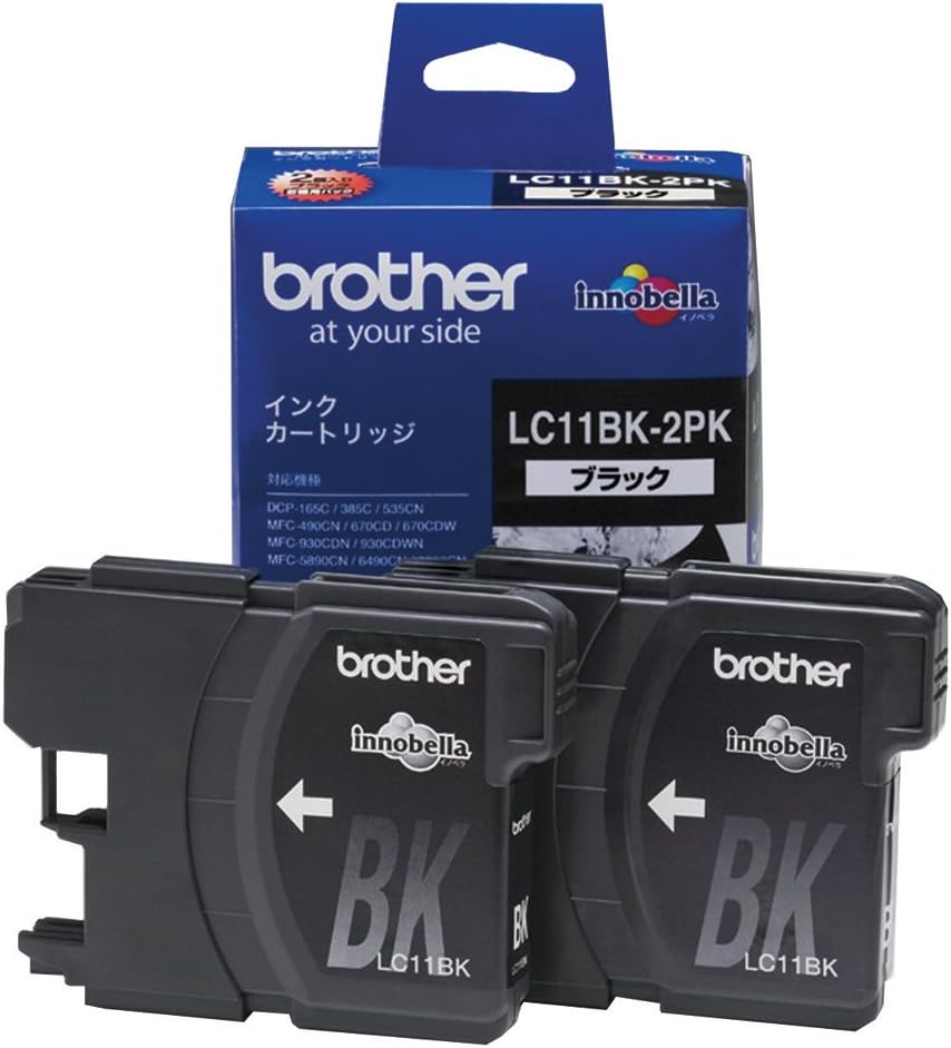Brother Industry LC11BK-2PK Ink Cartridge Black 2 Pack Compatible Model Numbers: MFC-6890CN, MFC-6490CN, MFC-5890CN, etc