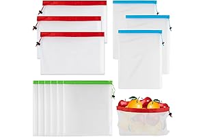 Reusable Veggie Bags for Refrigerator Keep Fresh Green Net Bag