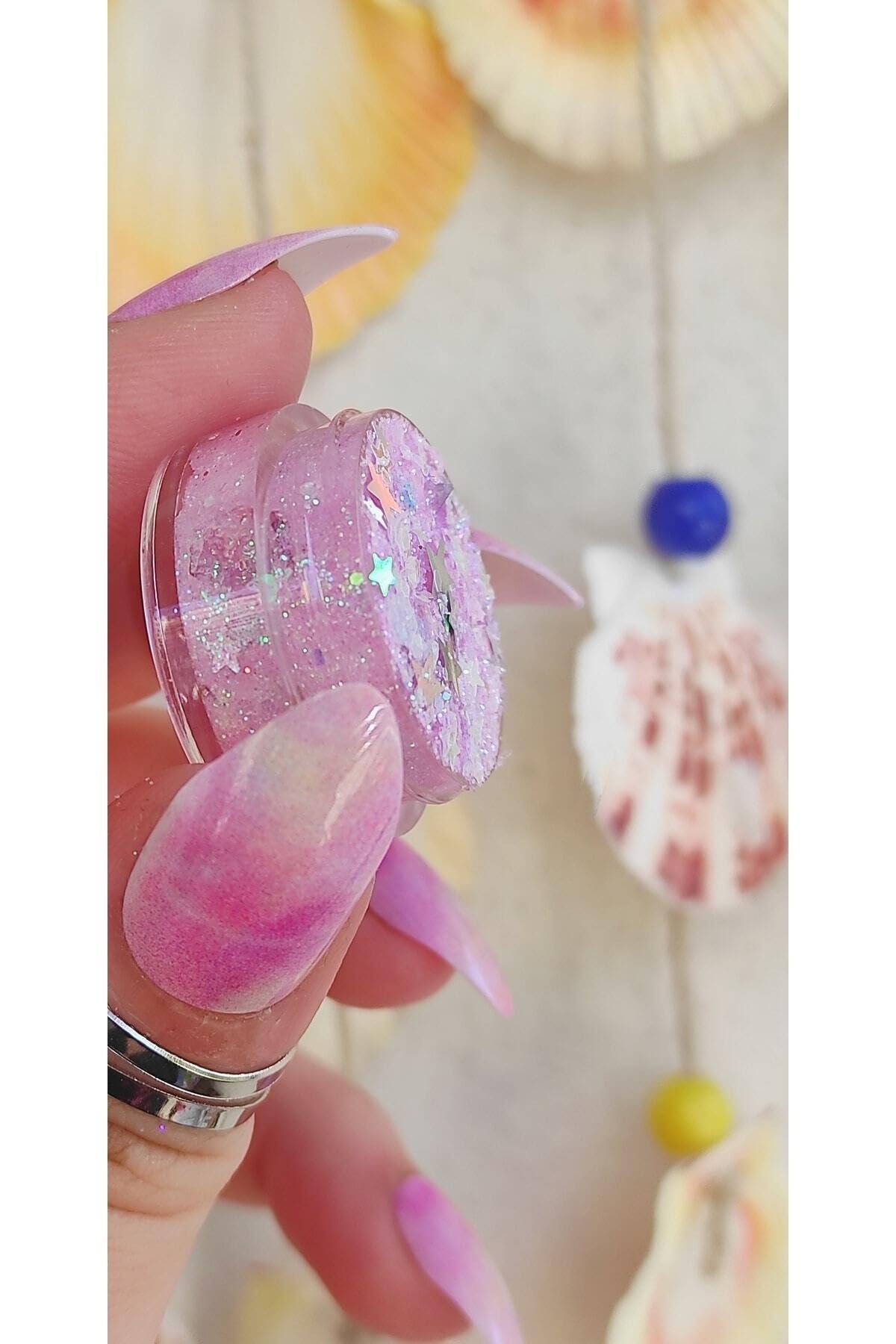 Hb Tasarım Pembe Kendinden Yapışan Makyaj Simi Glitter-Pink Galaxy, serashinegozfarı214
