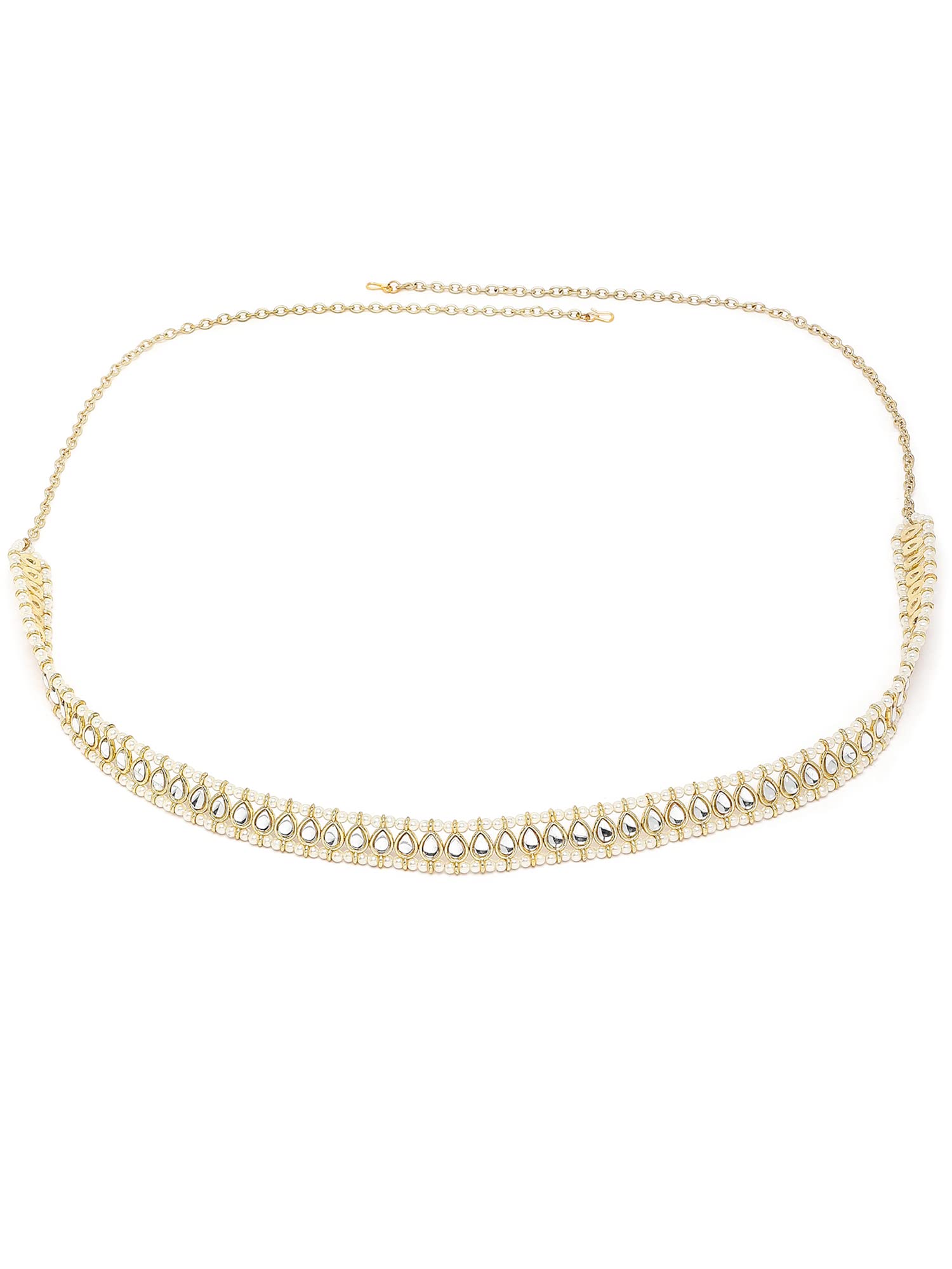 Karatcart Gold Plated Pearl Beaded Drop Kundan Kamarbandh for Women (B09ZYN17R8) Amazon Price History, Amazon Price Tracker