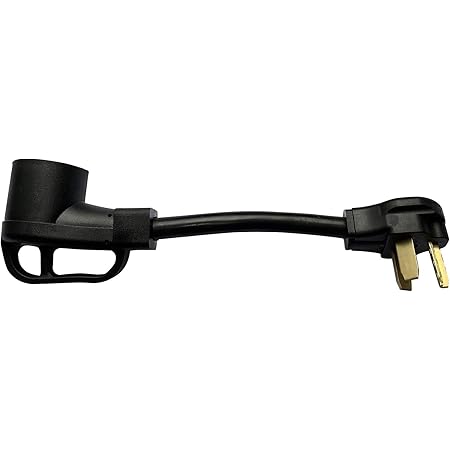 ONETAK NEMA 10-30P to 14-50R 120V/240V 30 Amp 3 Prong Male Plug to 50 Amp 4 Prong Female Receptacle Dryer Welder RV Power Cord Adapter Connector