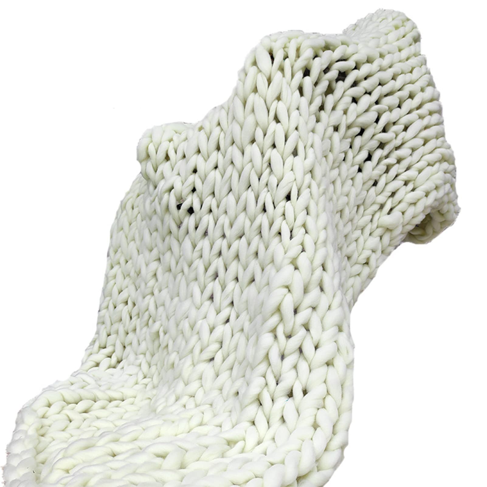 Coperta in lana grossa lavorata a maglia, 120 x 150 cm, morbida ciniglia, per decorazione domestica, 100 x 120 cm
