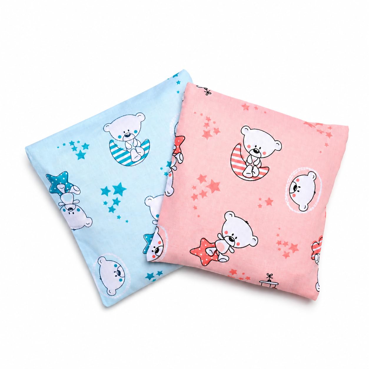 Kirschkernkissen 15x15 cm 2er Set mit waschbarer Hülle | Handgemacht in Österreich | Wärmekissen & Kältekissen | Naturfüllung | 2 Designs für Babys & Kinder