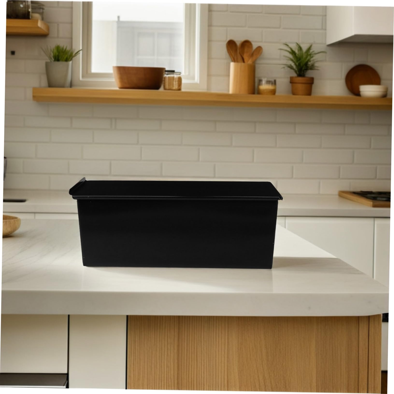 Toyvian Schwarze Metall Kastenform mit Deckel Antihaftbeschichtete Brotbackform für Toast und Brot 1000g Kapazität für Backen zu Hause in Küche