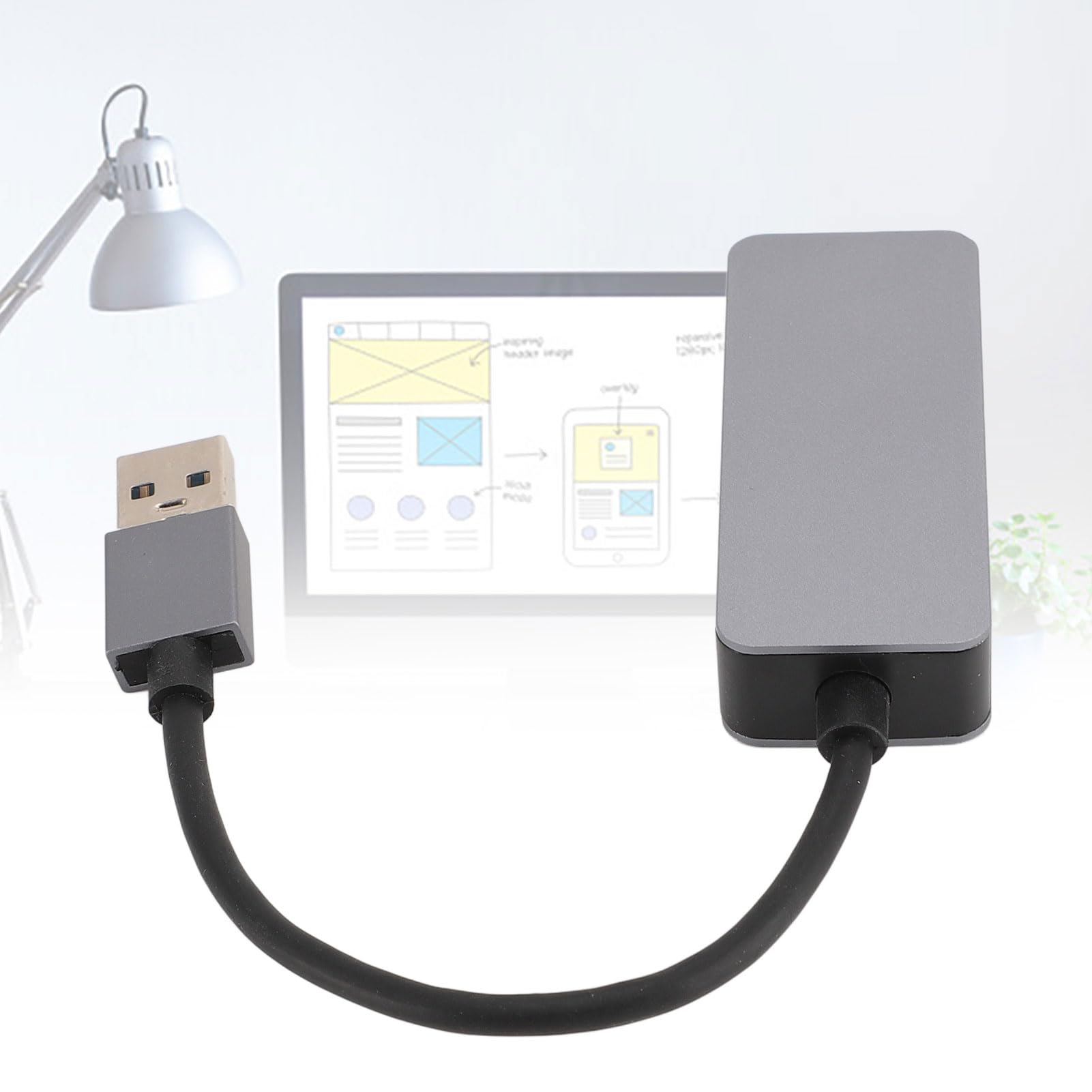 Adaptateur USB vers Ethernet, USB 3.0 vers RJ45 Gigabit Ethernet LAN, adaptateur Internet RJ45 2500M compatible avec XP, OS X, Linux
