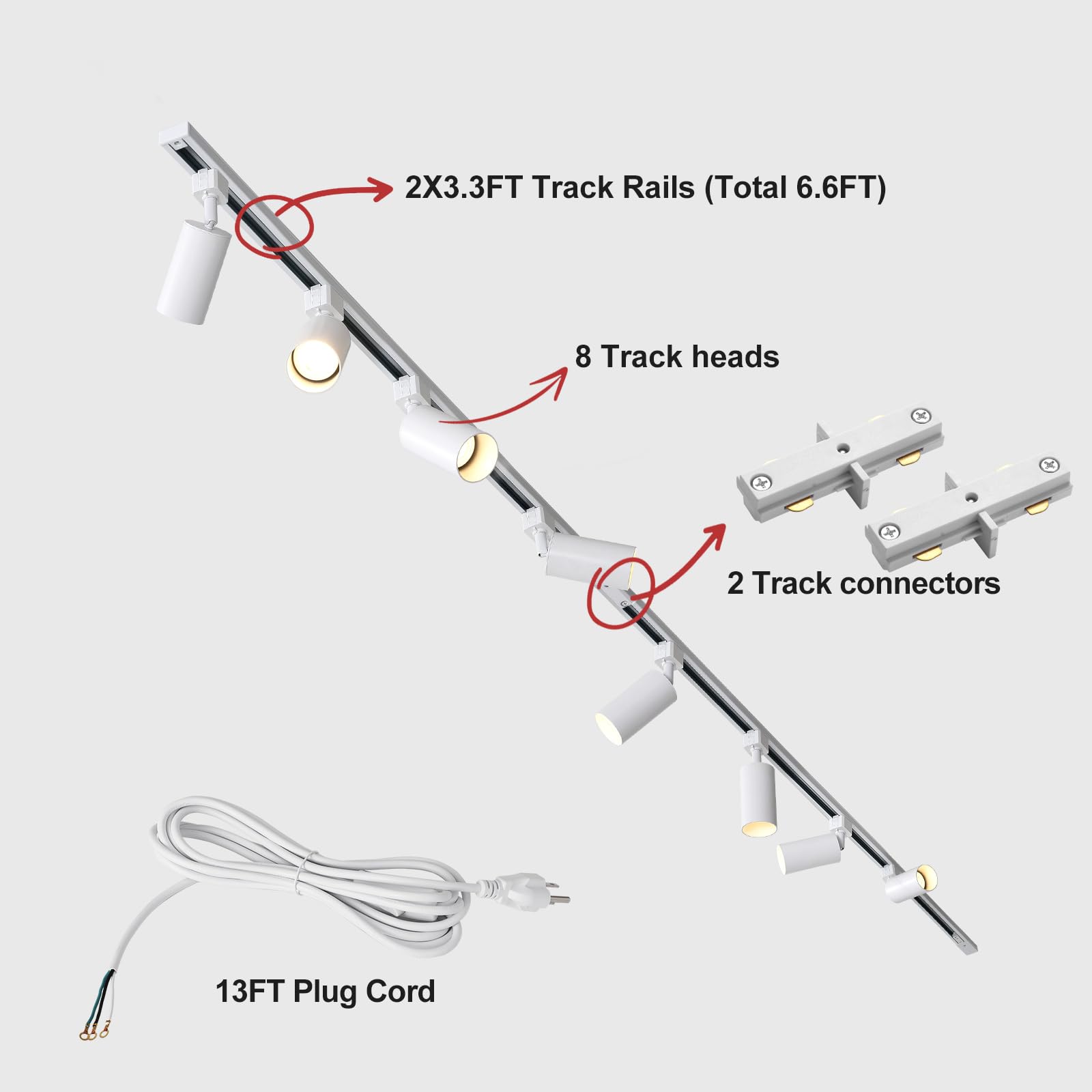 Track Lighting Fixtures TuyuBEE Plug In Track Lighting With Power Cord ...