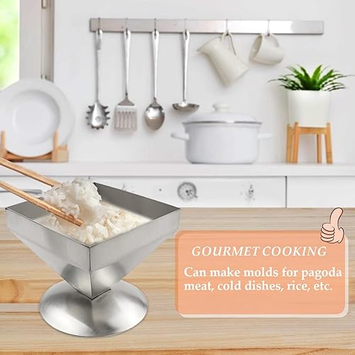 Miniatura 7 de DOERDO Molde piramidal de acero inoxidable para tartas, molde de comida con forma de carne, molde de comida piramidal, moldeador de arroz para el
