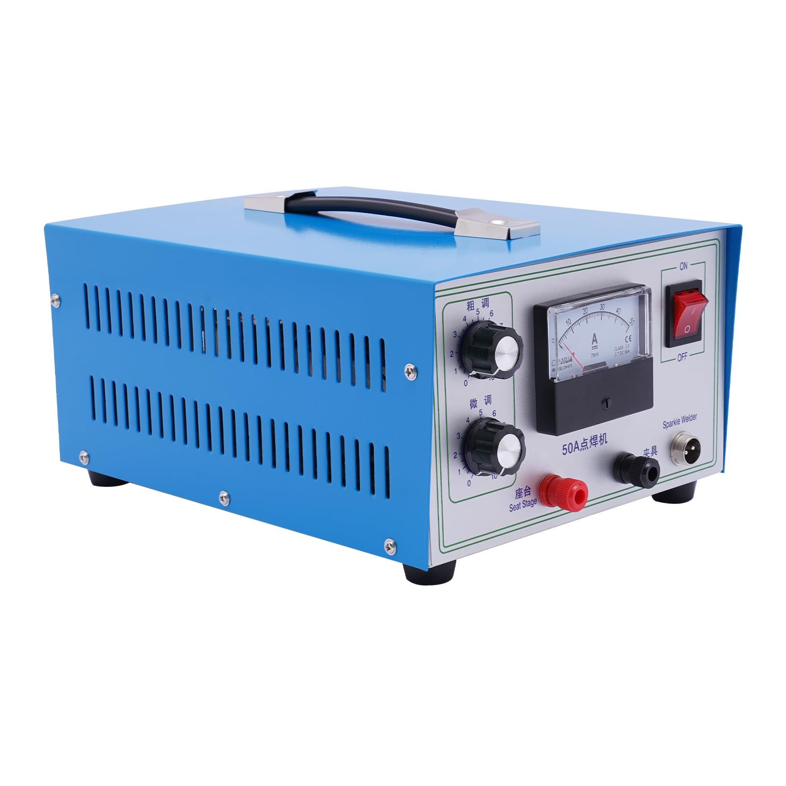 500W 50A 50Hz Handheld Spot Welder Portable Metal DIY Welding Tool Output Power Adjustable 0.02-0.05 inches Welding Point Diameter for Jewelry Repair