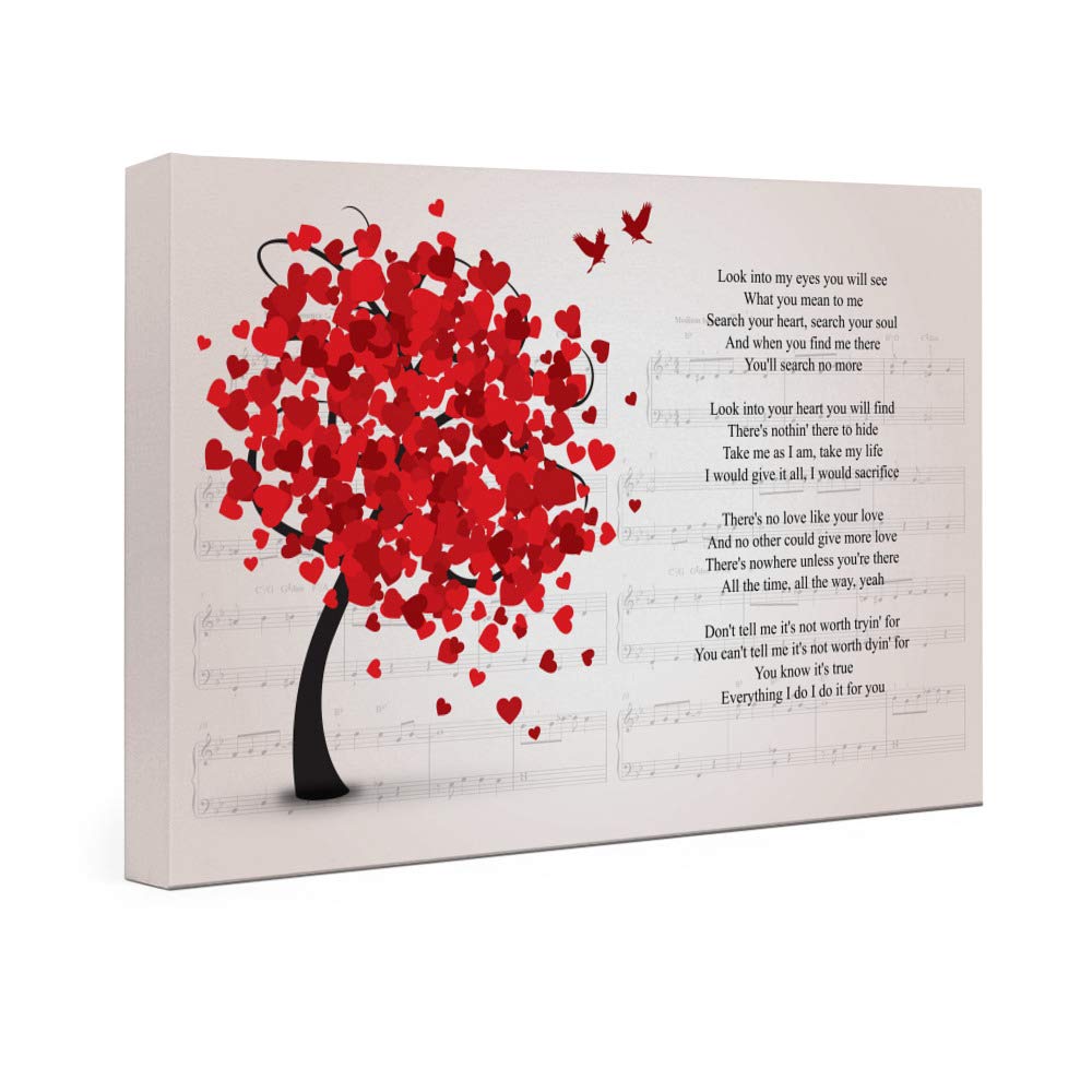 Amazon Com Kodora I Do It For You Song Lyrics Lovely Tree Landscape Gallery Wrapped Framed Canvas Prints Home Decor Wall Art 18 X 12 X 1 5 Posters Prints