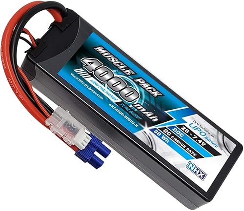 Miniatura 3 de NHX Muscle Pack 2S 7.4V 4000mAh 20C Hard Case Lipo Batería con conector EC3