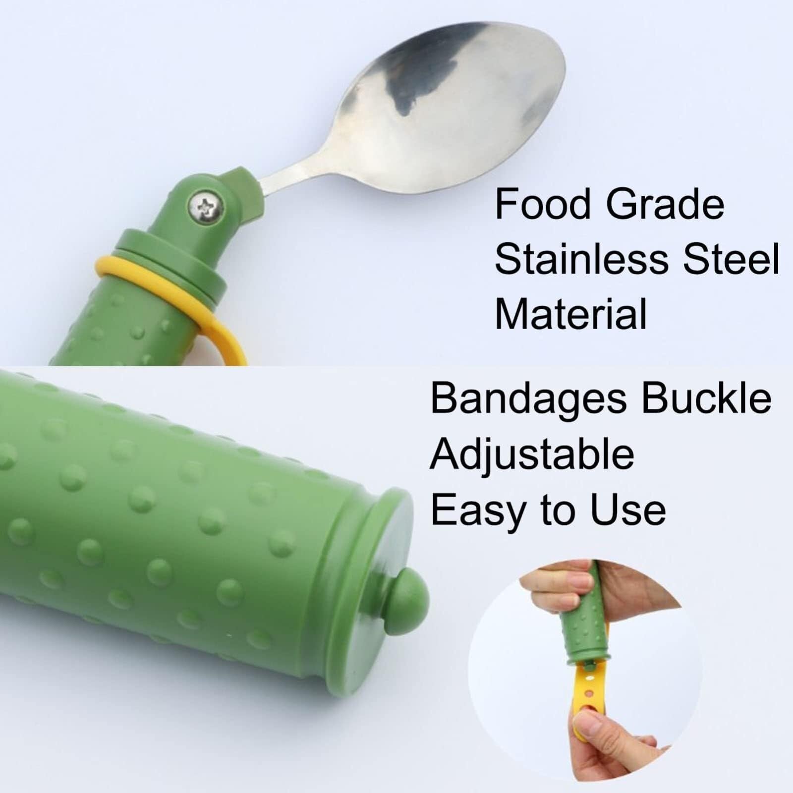 Cuchara y tenedor adaptables de fácil agarre, cuchillo con mango antideslizante, cubiertos flexibles, alimentación adaptable, cubiertos flexibles, ayudas para comer para personas mayores con Parkinson