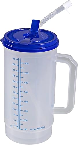 Miniatura 7 de Jarra aislada para hospital 32 onzas botella de agua recargable caliente y fría con popote flexible y boquilla de vertidosorbo 32 onzas 2 paquetes