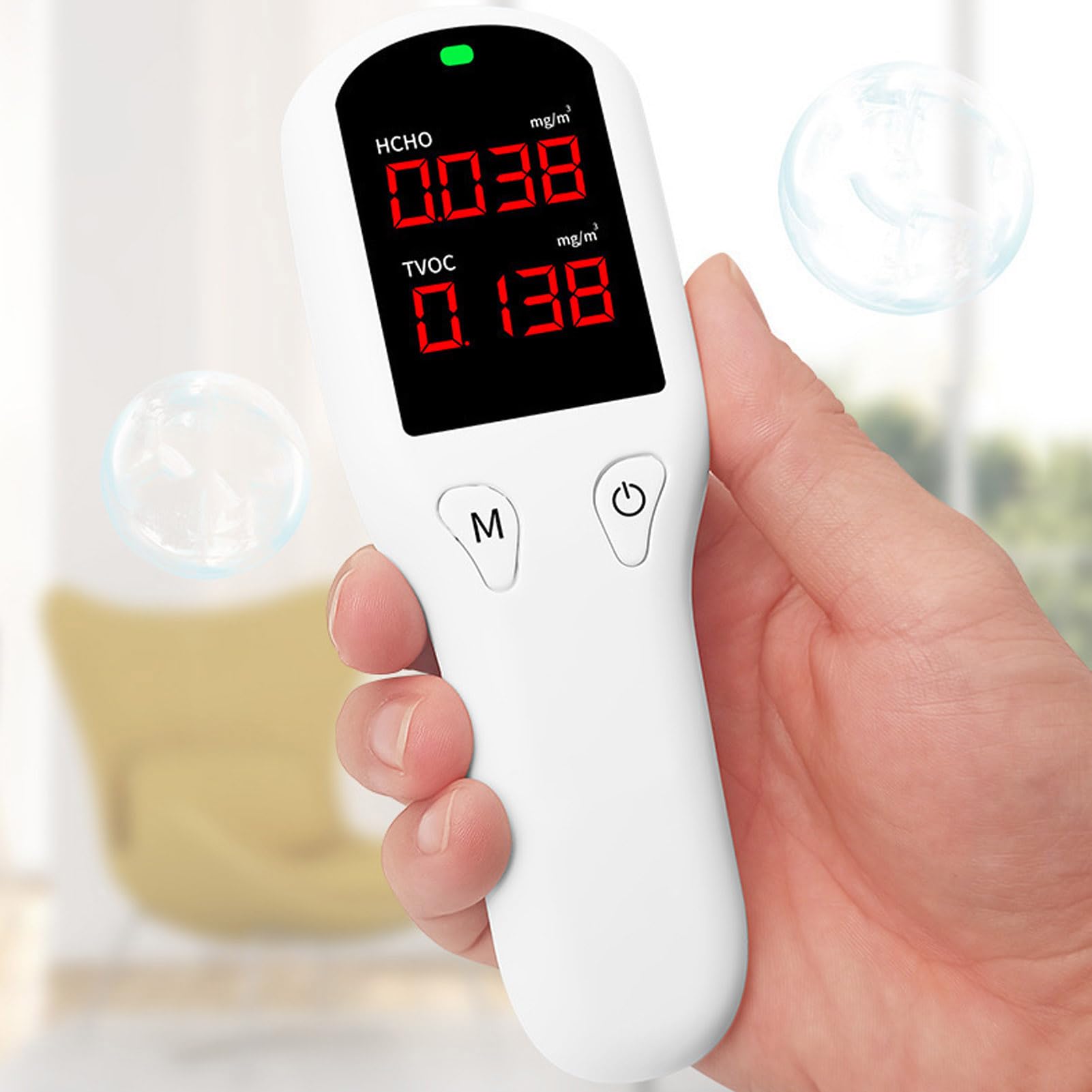 2 in 1 Indoor Air Quality Tester Professional Accurate Sensor Real Time Display Portable Smart Air Quality Detector for Home Office