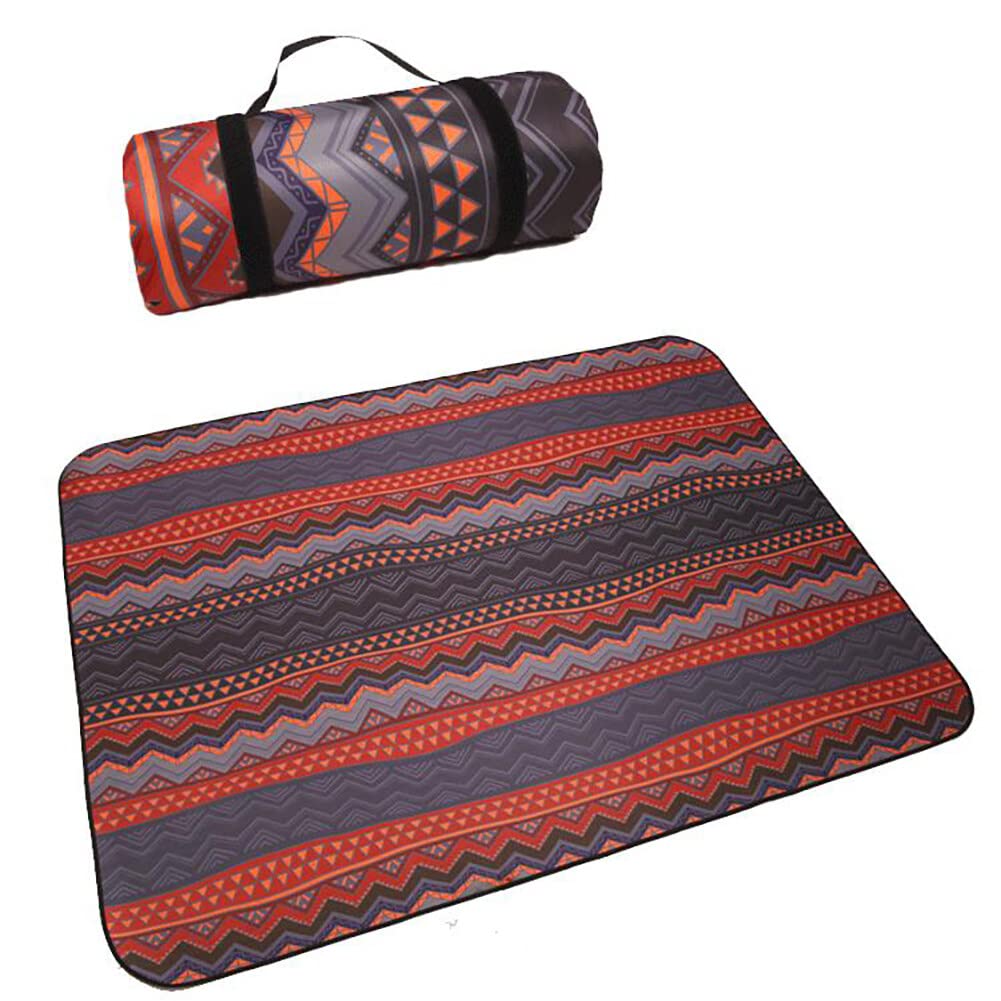 Surakey Couverture de Pique-Nique Portable Pliable Tapis de Pique-Nique avec Poignée Grand Tapis avec Support Film D'aluminium Imperméable pour Camping, Parc, Jardin, Extérieur, Plage, 200 * 200cm