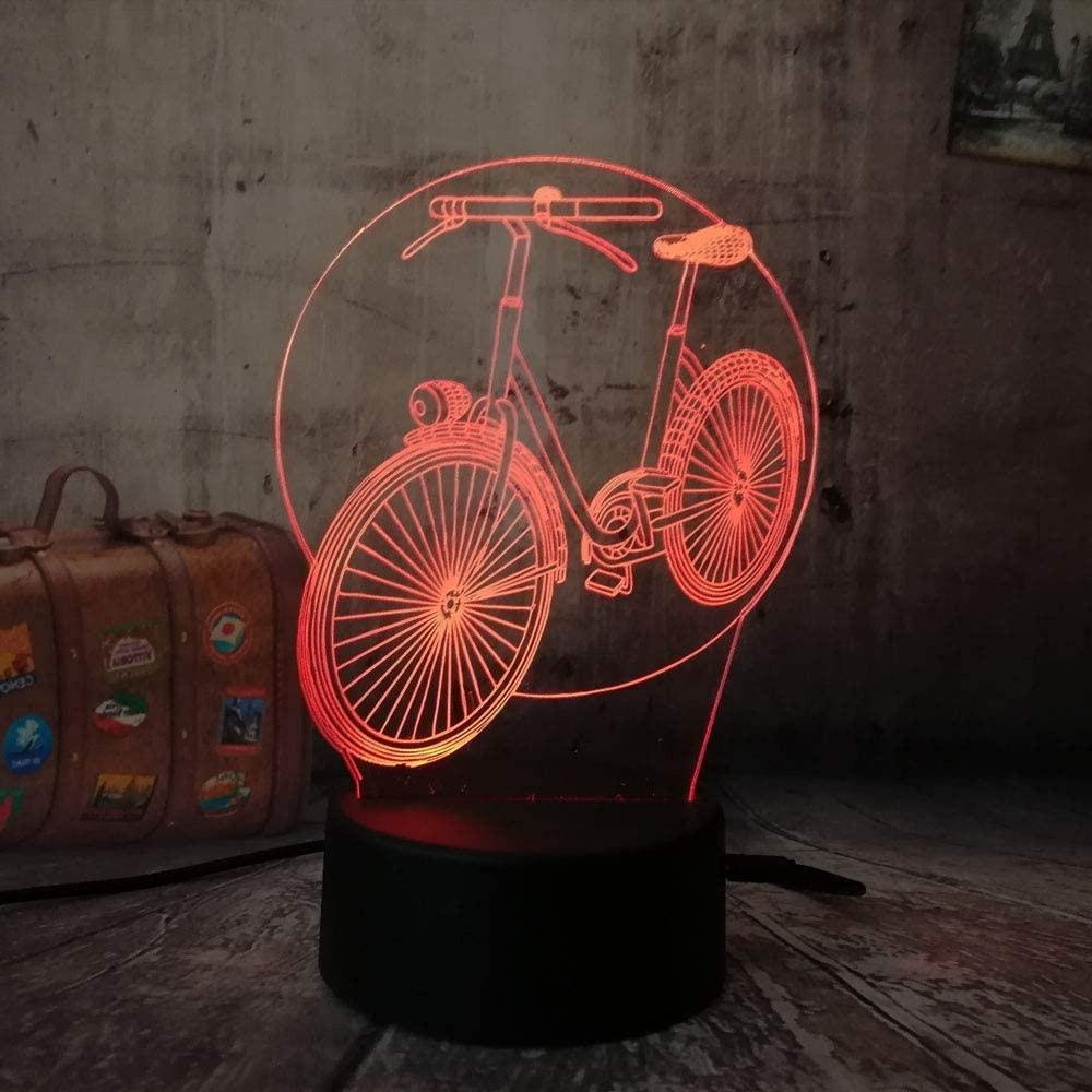 3D Touch Night Lamp Table Lamp Novelty Bicycle Bike Multicolor 7 Color Changing Remote Table Lamp Child Christm Gift Decro LED Cartoon 3D Night Light